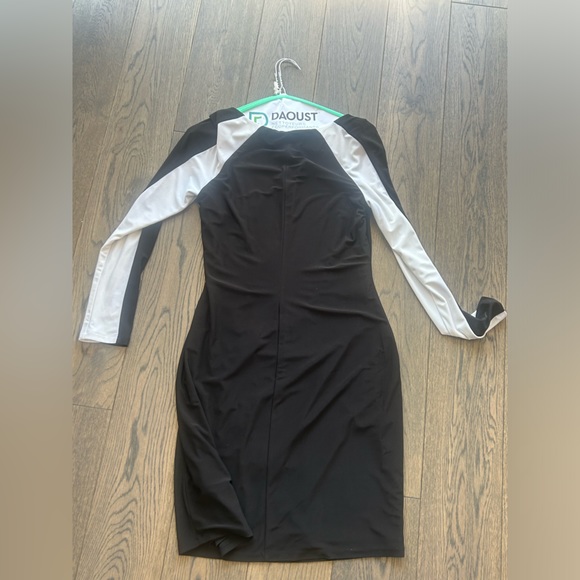Chaps long sleeve black and white dress - Picture 3 of 6